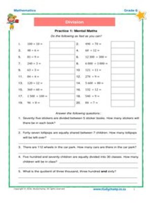 cover image of Grade 6 Maths: Workbook - Division